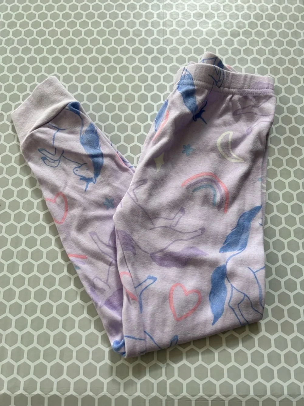 Carter's Lavender Unicorn & Rainbow Pajama Set.  Size 6